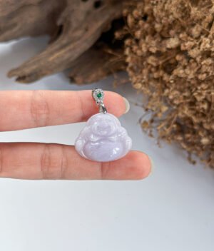 S925紫翡笑佛吊坠 Purple Jade Laughing Buddha Pendant
