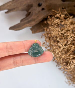 IMG_5288.JPG 蓝水笑佛吊坠 Blue Water Laughing Buddha Jade Pendant