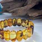 花珀手牌 Flower Amber Wrist Plaque Bracelet