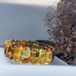 花珀手牌 Flower Amber Wrist Plaque Bracelet