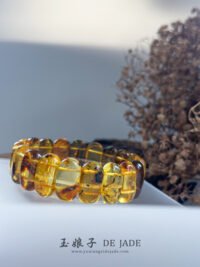 花珀手牌 Flower Amber Wrist Plaque Bracelet