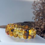 花珀手牌 Flower Amber Wrist Plaque Bracelet