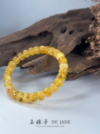 飘白蜜手串 Floating White Beeswax Amber Bracelet