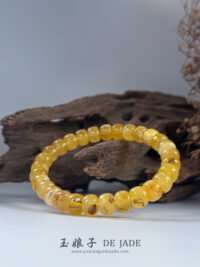 飘白蜜手串 Floating White Beeswax Amber Bracelet