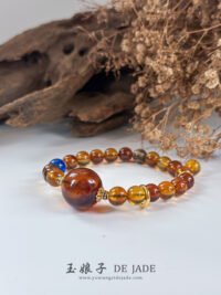一套紫蜜项链和手链 Purple Beeswax Amber Necklace & Bracelet Set
