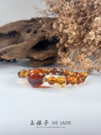 一套紫蜜项链和手链 Purple Beeswax Amber Necklace & Bracelet Set