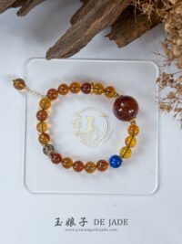 一套紫蜜项链和手链 Purple Beeswax Amber Necklace & Bracelet Set