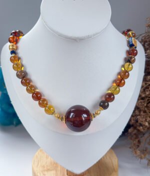 一套紫蜜项链和手链 Purple Beeswax Amber Necklace & Bracelet Set