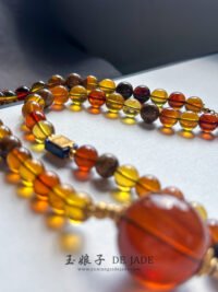 一套紫蜜项链和手链 Purple Beeswax Amber Necklace & Bracelet Set