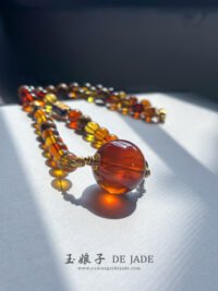 一套紫蜜项链和手链 Purple Beeswax Amber Necklace & Bracelet Set