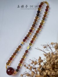 一套紫蜜项链和手链 Purple Beeswax Amber Necklace & Bracelet Set