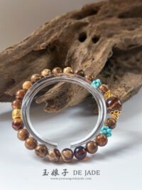 溶洞飘白蜜手串 Cave Amber Floating White Amber Bracelet