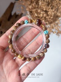 溶洞飘白蜜手串 Cave Amber Floating White Amber Bracelet
