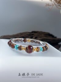 溶洞飘白蜜手串 Cave Amber Floating White Amber Bracelet