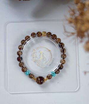 溶洞飘白蜜手串 Cave Amber Floating White Amber Bracelet