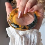雨花海草琥珀手镯&平安扣 Rain Flower Seaweed Amber Bangle & Peace Pendant