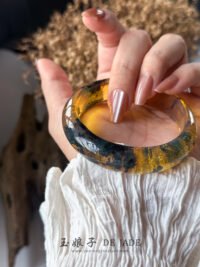 雨花海草琥珀手镯&平安扣 Rain Flower Seaweed Amber Bangle & Peace Pendant