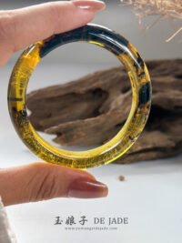 雨花海草琥珀手镯&平安扣 Rain Flower Seaweed Amber Bangle & Peace Pendant