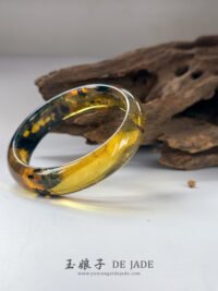 雨花海草琥珀手镯&平安扣 Rain Flower Seaweed Amber Bangle & Peace Pendant