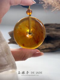 红蜜琥珀手镯＆平安扣 Red Honey Amber Bangle & Peace Pendant Necklace