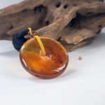 红蜜琥珀手镯＆平安扣 Red Honey Amber Bangle & Peace Pendant Necklace