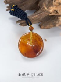 红蜜琥珀手镯＆平安扣 Red Honey Amber Bangle & Peace Pendant Necklace