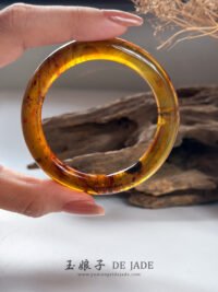 红蜜琥珀手镯＆平安扣 Red Honey Amber Bangle & Peace Pendant Necklace