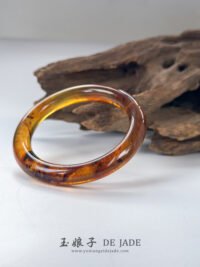 红蜜琥珀手镯＆平安扣 Red Honey Amber Bangle & Peace Pendant Necklace