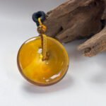 绿茶琥珀手镯＆平安扣吊坠 Green Tea Amber Bangle & Peace Pendant