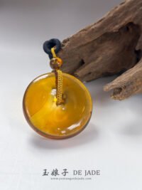 绿茶琥珀手镯＆平安扣吊坠 Green Tea Amber Bangle & Peace Pendant