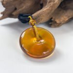 绿茶琥珀手镯＆平安扣吊坠 Green Tea Amber Bangle & Peace Pendant
