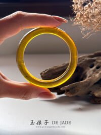 绿茶琥珀手镯＆平安扣吊坠 Green Tea Amber Bangle & Peace Pendant