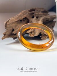 绿茶琥珀手镯＆平安扣吊坠 Green Tea Amber Bangle & Peace Pendant