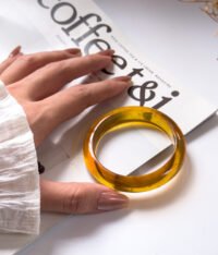 绿茶琥珀手镯＆平安扣吊坠 Green Tea Amber Bangle & Peace Pendant