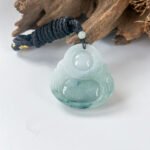 IMG_7040.JPG 飘蓝花笑佛翡翠吊坠 Blue Floral Jadeite Laughing Buddha Pendant
