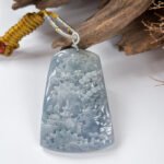烟熏紫山水翡翠吊坠 Smoky Lavender Jadeite Landscape Pendant