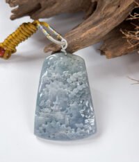烟熏紫山水翡翠吊坠 Smoky Lavender Jadeite Landscape Pendant